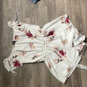 Shareen, Off the shoulder romper, floral, size 8